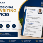 Professional CV writing services in Dubai and UAE showcasing ATS-optimized resume design with expert-written CV example and career branding elements.